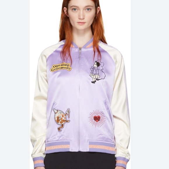 OPENING CEREMONY 100% SILK REVERSIBLE "FAIRYTALE TO STRIPES" ZIP JACKET WOMENS S - Picture 1 of 16